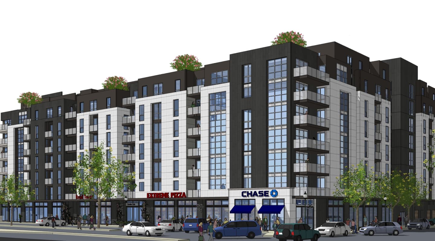 Outside of a dorm building