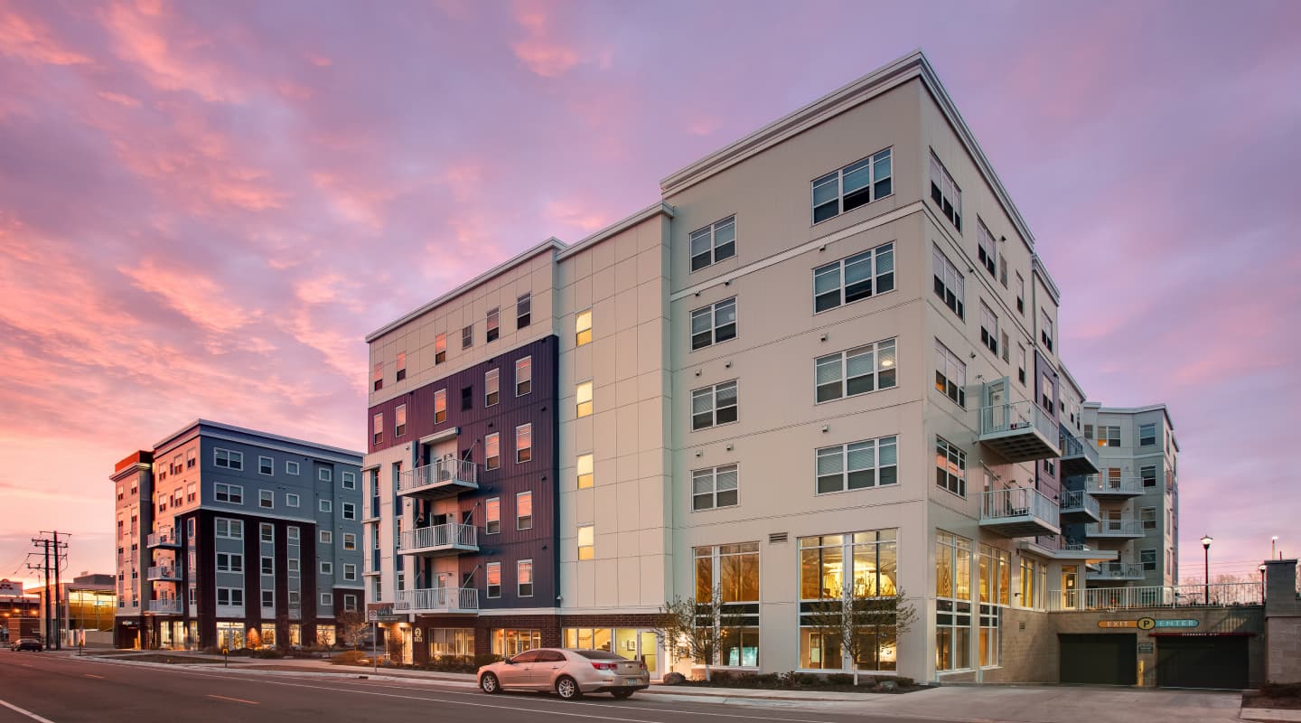 Outside of a dorm building